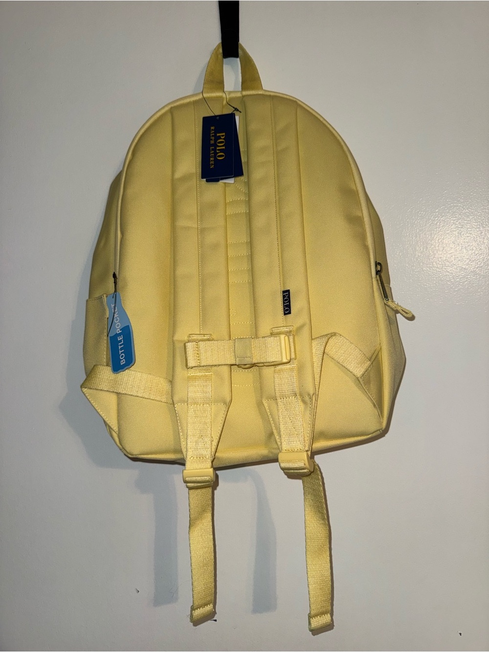 🆕 Polo Ralph Lauren Polo Bear Backpack Yellow Resort Gold Canvas Laptop Bookbag - Picture 3 of 7